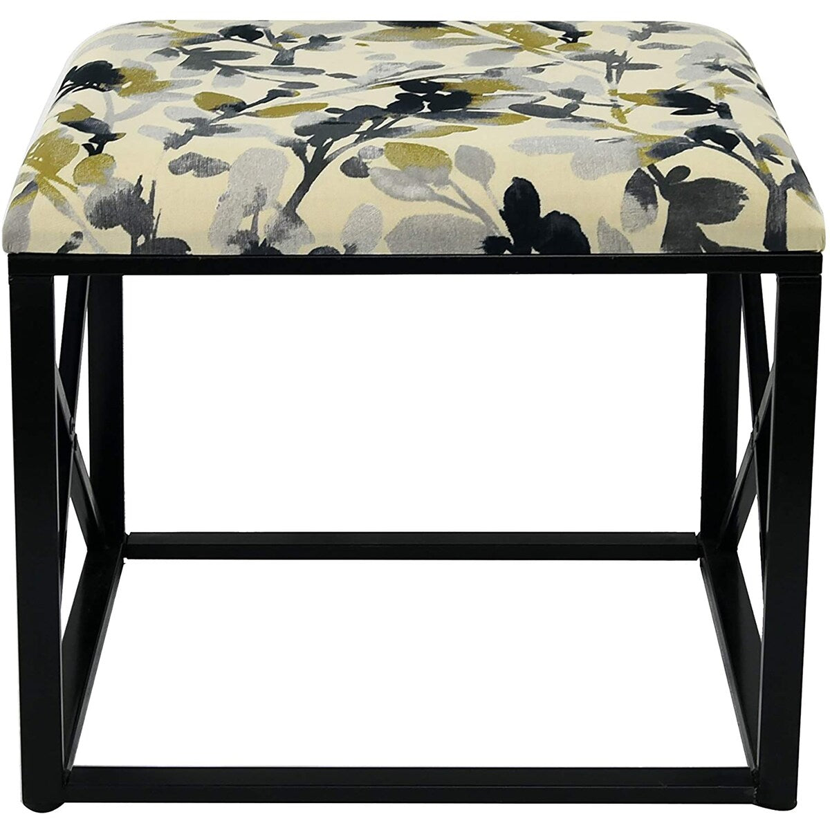 Pouf moderne rembourré en tissu avec rembourrage en mousse, 22 pouces de large