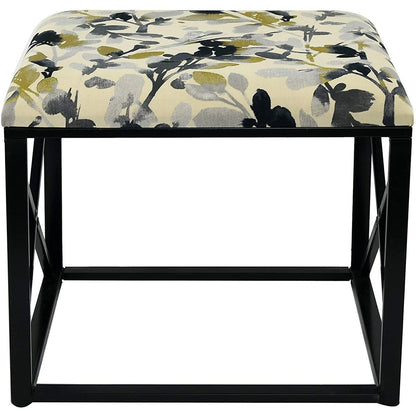 Pouf moderne rembourré en tissu avec rembourrage en mousse, 22 pouces de large