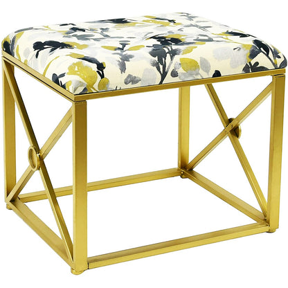 Pouf moderne rembourré en tissu avec rembourrage en mousse, 22 pouces de large