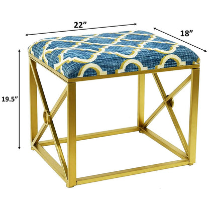 Pouf moderne rembourré en tissu avec rembourrage en mousse, 22 pouces de large