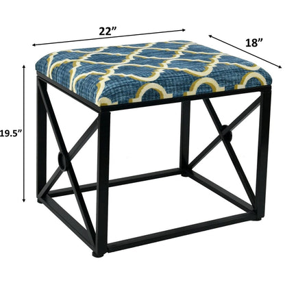 Pouf moderne rembourré en tissu avec rembourrage en mousse, 22 pouces de large