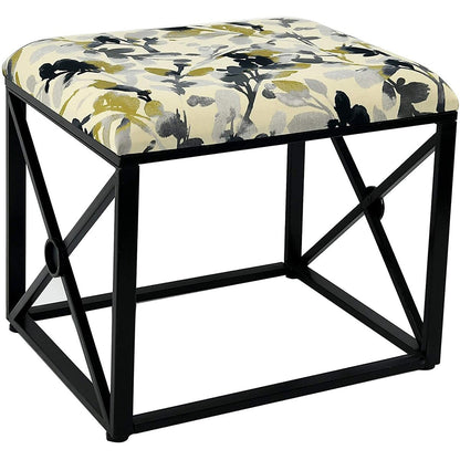 Pouf moderne rembourré en tissu avec rembourrage en mousse, 22 pouces de large