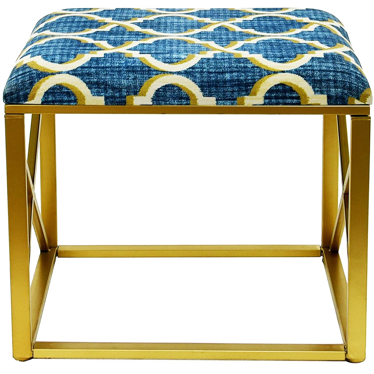 Pouf moderne rembourré en tissu avec rembourrage en mousse, 22 pouces de large