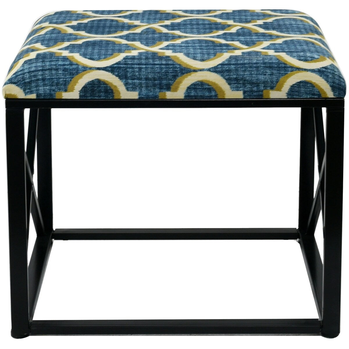 Pouf moderne rembourré en tissu avec rembourrage en mousse, 22 pouces de large