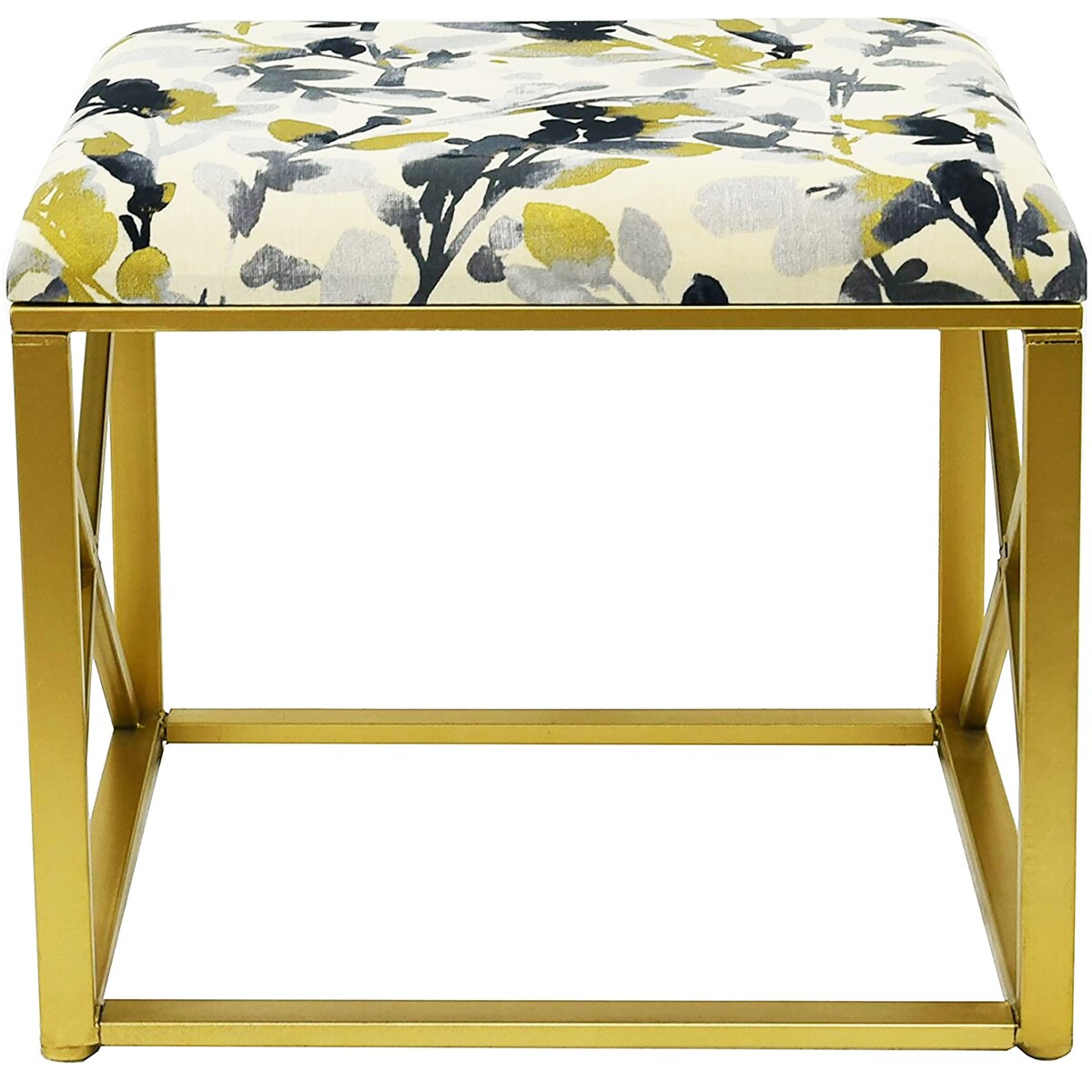 Pouf moderne rembourré en tissu avec rembourrage en mousse, 22 pouces de large