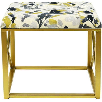 Pouf moderne rembourré en tissu avec rembourrage en mousse, 22 pouces de large