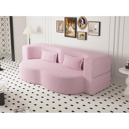 Canapé-lit moderne avec 2 oreillers et rembourrage en mousse