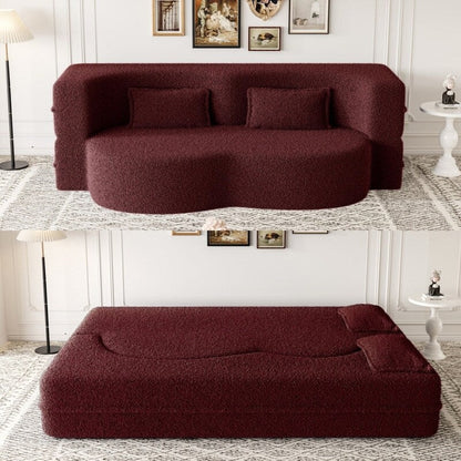 Canapé-lit moderne avec 2 oreillers et rembourrage en mousse