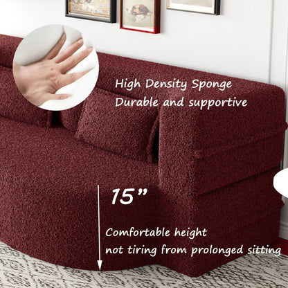 Canapé-lit moderne avec 2 oreillers et rembourrage en mousse