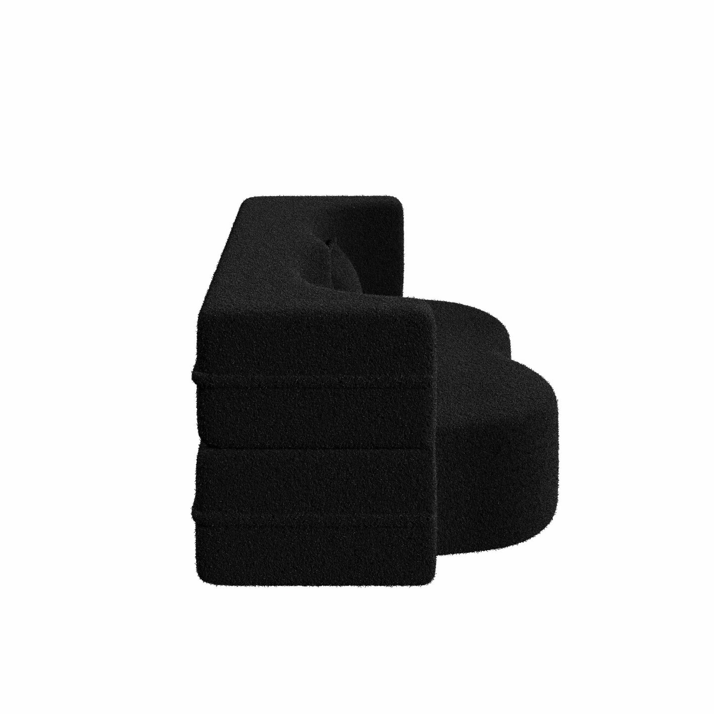 Canapé-lit convertible en tissu Teddy avec 2 oreillers et matelas pliant pleine grandeur de 15 po