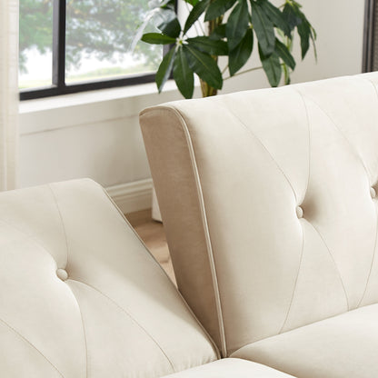 Canapé-lit futon moderne, canapé-lit convertible avec pieds fuselés en bois, 78,35 po, petit canapé à dossier divisé pour salon