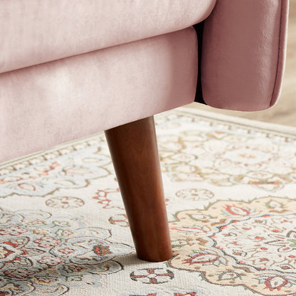 Canapé-lit futon moderne, canapé-lit convertible avec pieds fuselés en bois, 78,35 po, petit canapé à dossier divisé pour salon