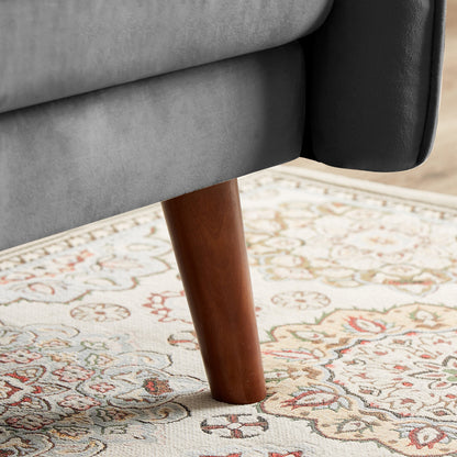 Canapé-lit futon moderne, canapé-lit convertible avec pieds fuselés en bois, 78,35 po, petit canapé à dossier divisé pour salon