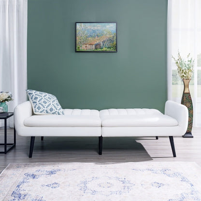 Canapé-lit futon moderne, canapé-lit futon convertible, canapé-lit en lin à dossier divisé pour salon