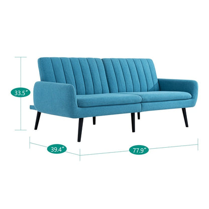 Canapé-lit futon moderne, canapé-lit futon convertible, canapé-lit en lin à dossier divisé pour salon