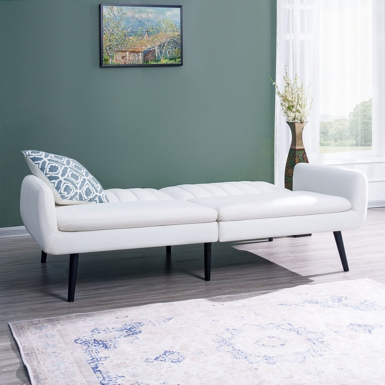 Canapé-lit futon moderne, canapé-lit futon convertible, canapé-lit en lin à dossier divisé pour salon