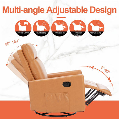 Fauteuil à bascule moderne en lin, pivotant et inclinable, dossier haut, canapé simple avec repose-pieds