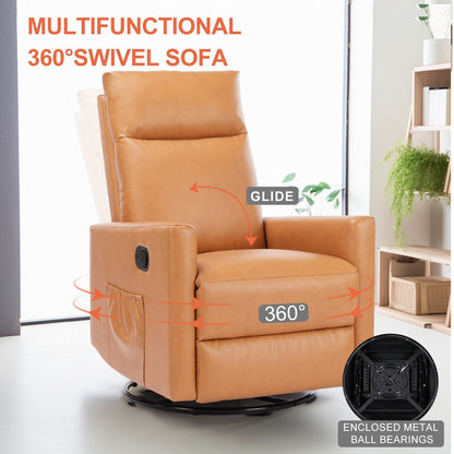 Fauteuil à bascule moderne en lin, pivotant et inclinable, dossier haut, canapé simple avec repose-pieds