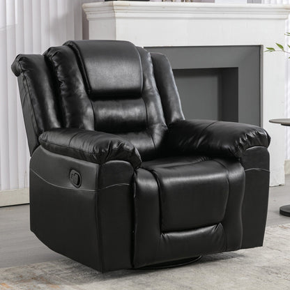 Fauteuil inclinable pivotant manuel pour home cinéma moderne, fauteuil à bascule simple avec accoudoirs larges et coussins imperméables