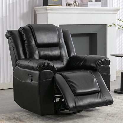 Fauteuil inclinable pivotant manuel pour home cinéma moderne, fauteuil à bascule simple avec accoudoirs larges et coussins imperméables