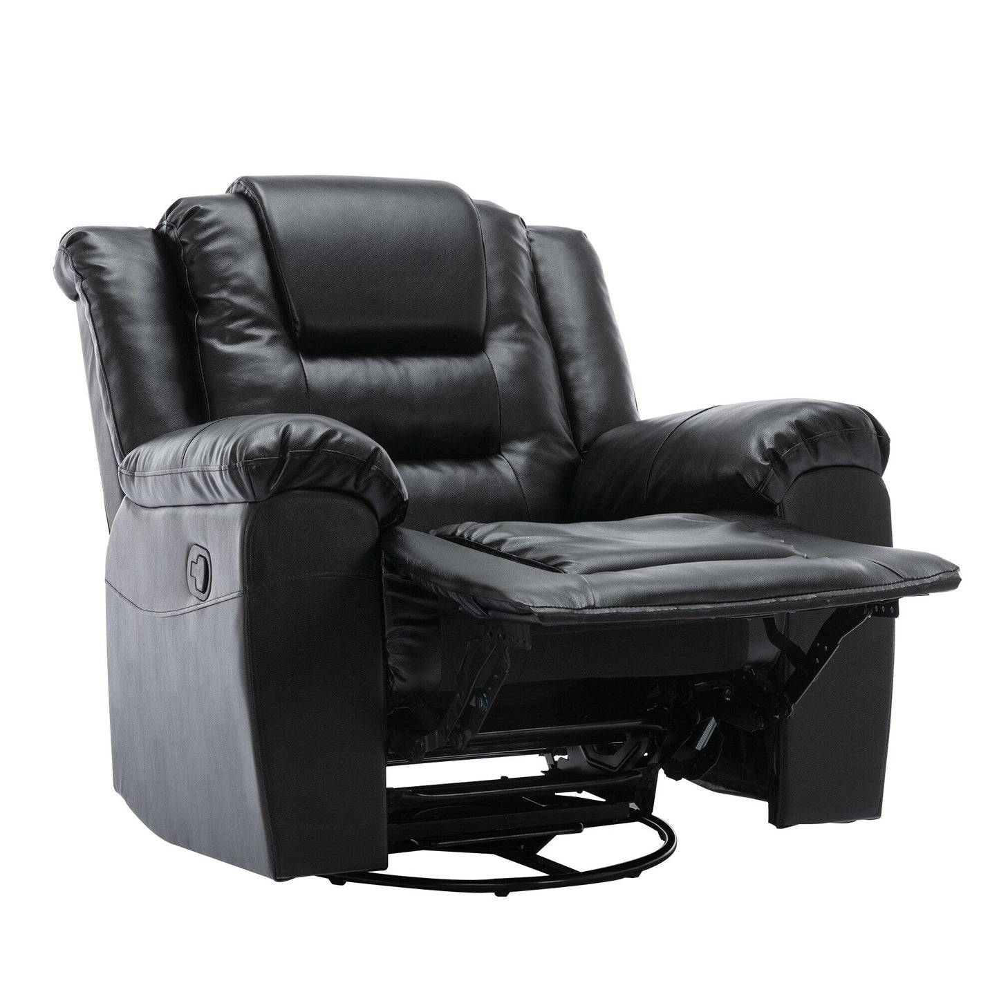 Fauteuil inclinable pivotant manuel pour home cinéma moderne, fauteuil à bascule simple avec accoudoirs larges et coussins imperméables