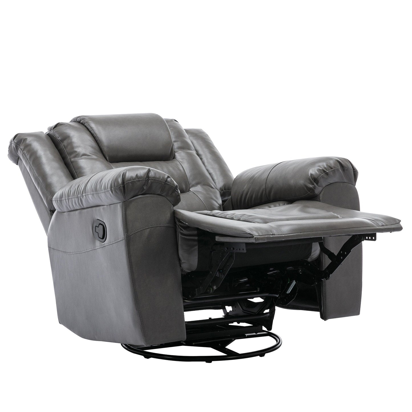 Fauteuil inclinable pivotant manuel pour home cinéma moderne, fauteuil à bascule simple avec accoudoirs larges et coussins imperméables