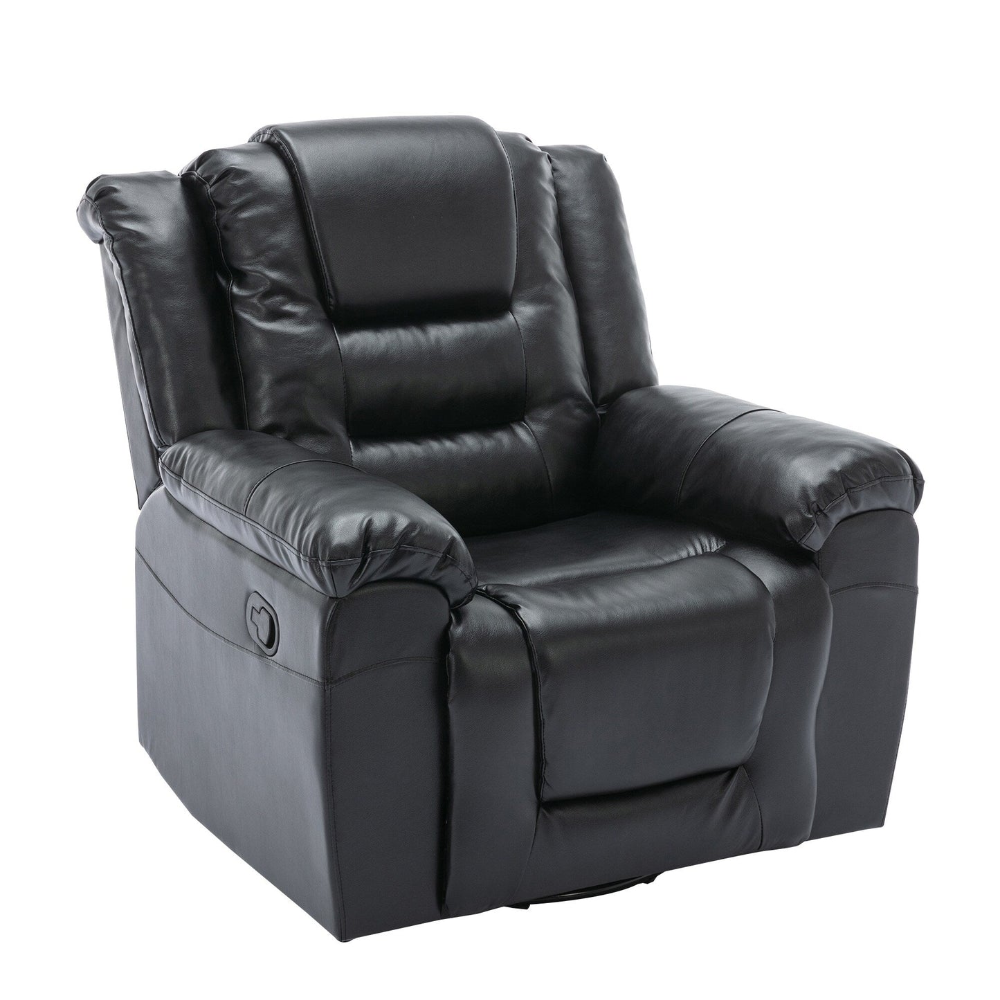 Fauteuil inclinable pivotant manuel pour home cinéma moderne, fauteuil à bascule simple avec accoudoirs larges et coussins imperméables