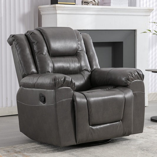 Fauteuil inclinable pivotant manuel pour home cinéma moderne, fauteuil à bascule simple avec accoudoirs larges et coussins imperméables