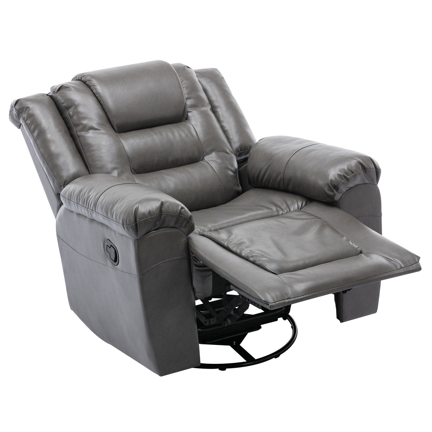 Fauteuil inclinable pivotant manuel pour home cinéma moderne, fauteuil à bascule simple avec accoudoirs larges et coussins imperméables