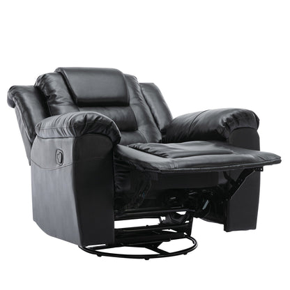 Fauteuil inclinable pivotant manuel pour home cinéma moderne, fauteuil à bascule simple avec accoudoirs larges et coussins imperméables