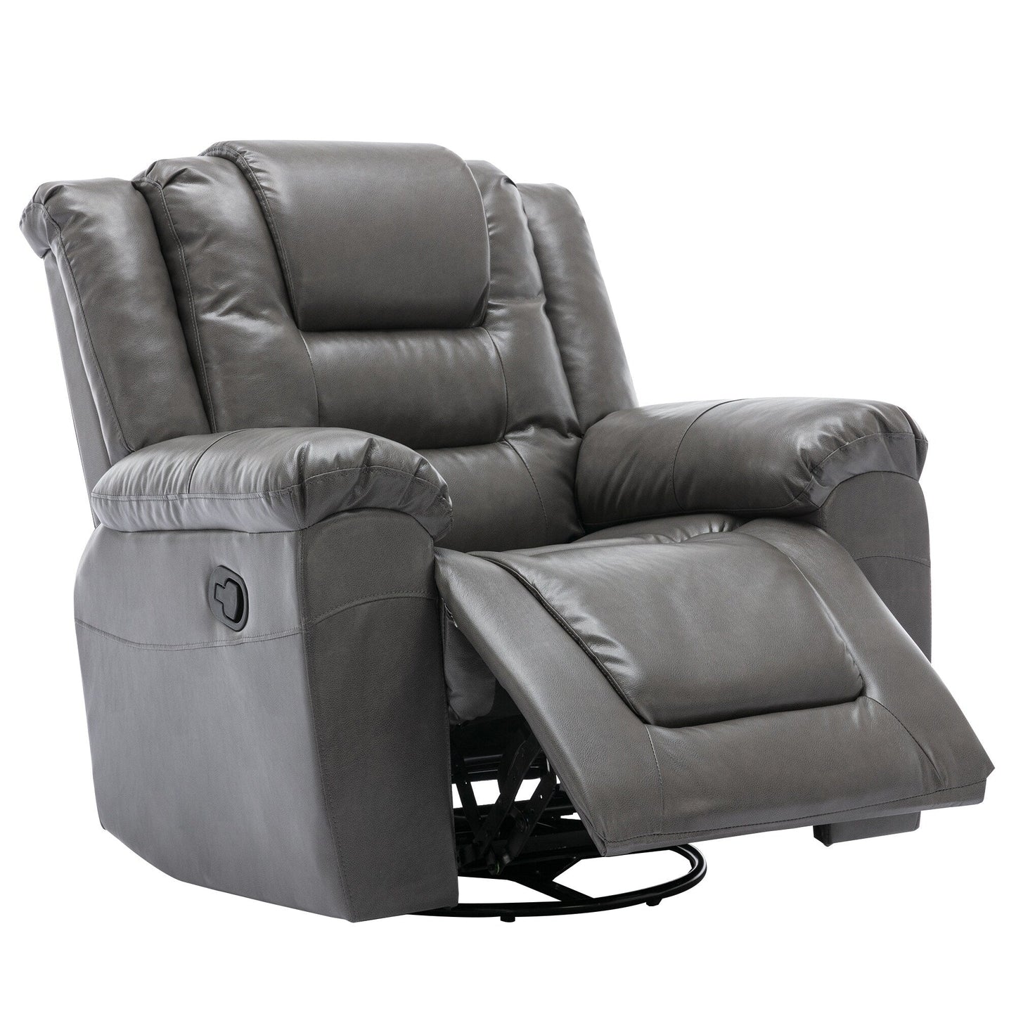 Fauteuil inclinable pivotant manuel pour home cinéma moderne, fauteuil à bascule simple avec accoudoirs larges et coussins imperméables