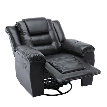 Fauteuil inclinable pivotant manuel pour home cinéma moderne, fauteuil à bascule simple avec accoudoirs larges et coussins imperméables