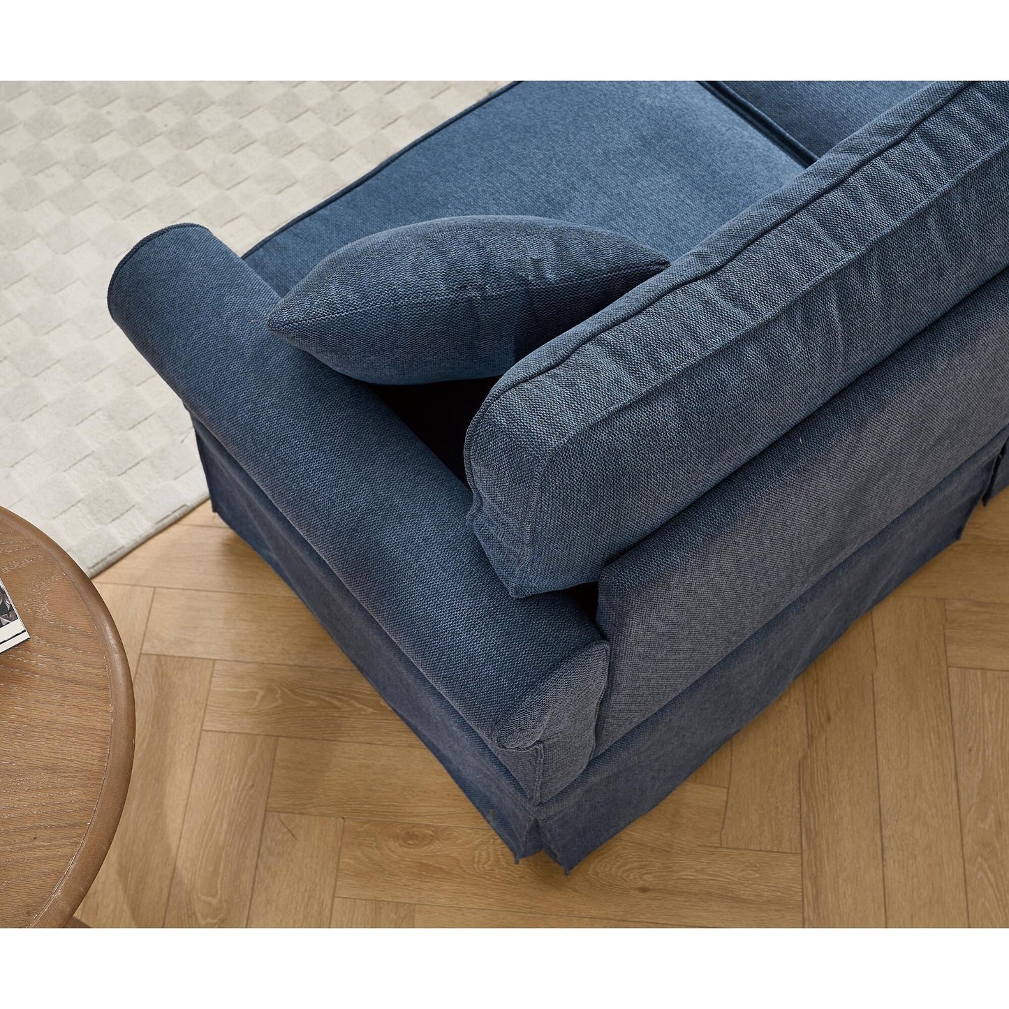 Canapé d'angle sectionnel réversible 5 places en forme de L moderne avec accoudoirs roulés pour salon appartement