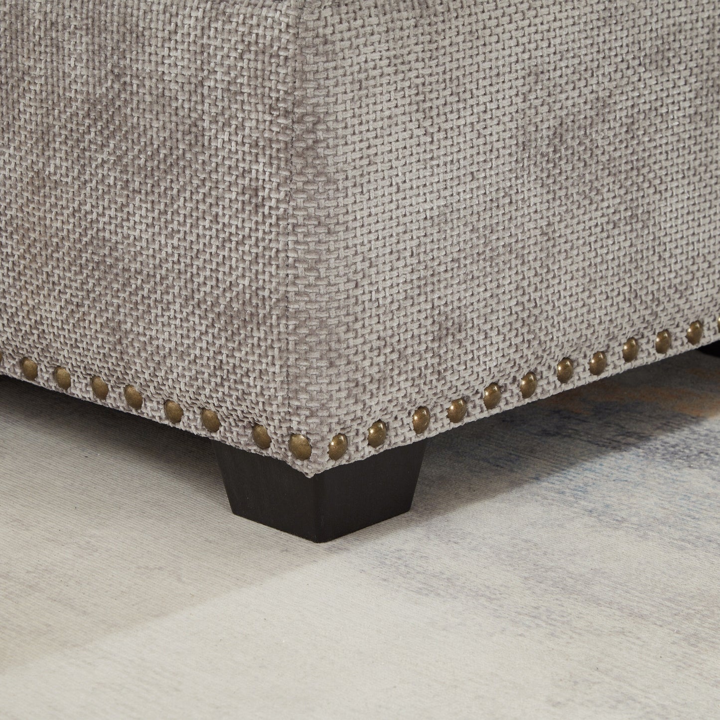 Canapé sectionnel moderne en chenille en forme de L avec canapé-lit gigogne, sièges de rangement, pouf et 2 oreillers pour le salon