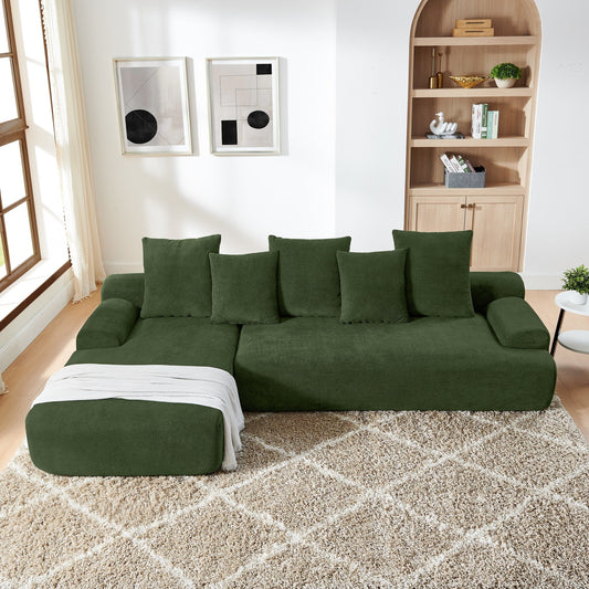 Canapé sectionnel 4 places moderne en forme de L, rembourré et modulaire, pour salon ou appartement