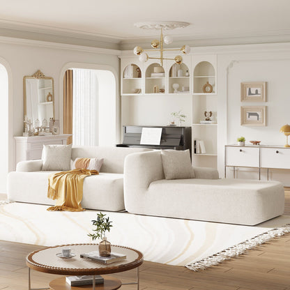 Canapé sectionnel moderne en forme de L, 2 pièces, avec assise profonde pour salon