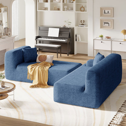 Canapé sectionnel moderne en forme de L, 2 pièces, avec assise profonde pour salon