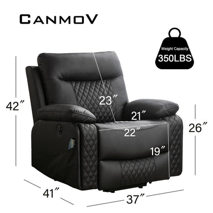 Fauteuil de massage chauffant et inclinable en cuir moderne pour personnes âgées