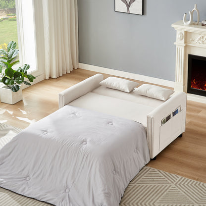 Canapé-lit convertible en lin avec dossier réglable - 38,60 x 54,00 x 31,90