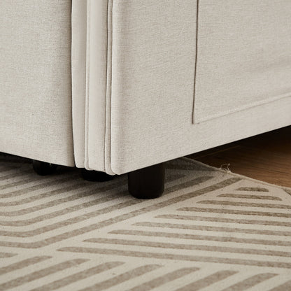 Canapé-lit convertible en lin avec dossier réglable - 38,60 x 54,00 x 31,90