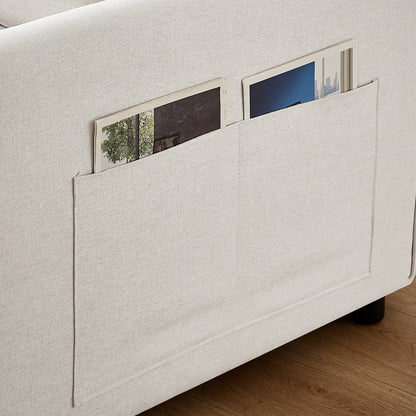 Canapé-lit convertible en lin avec dossier réglable - 38,60 x 54,00 x 31,90