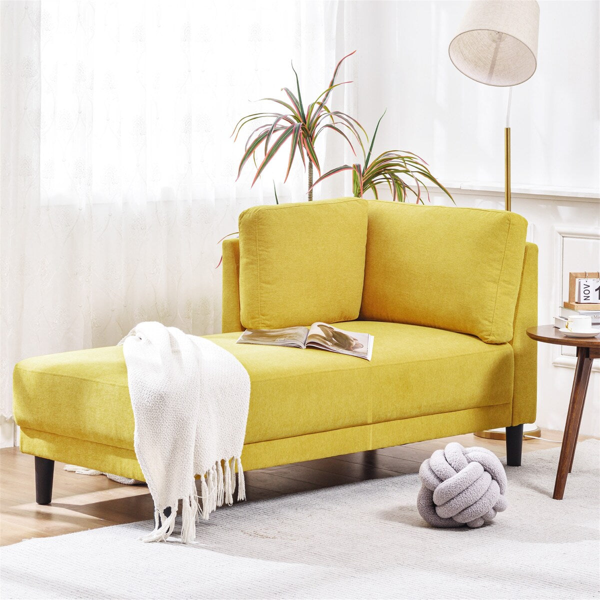 Fauteuil d'angle moderne en lin par Harper&amp;Bright Designs