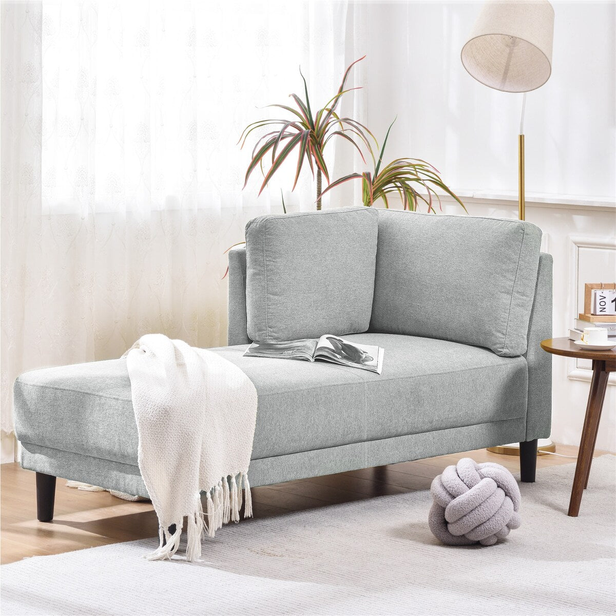 Fauteuil d'angle moderne en lin par Harper&amp;Bright Designs