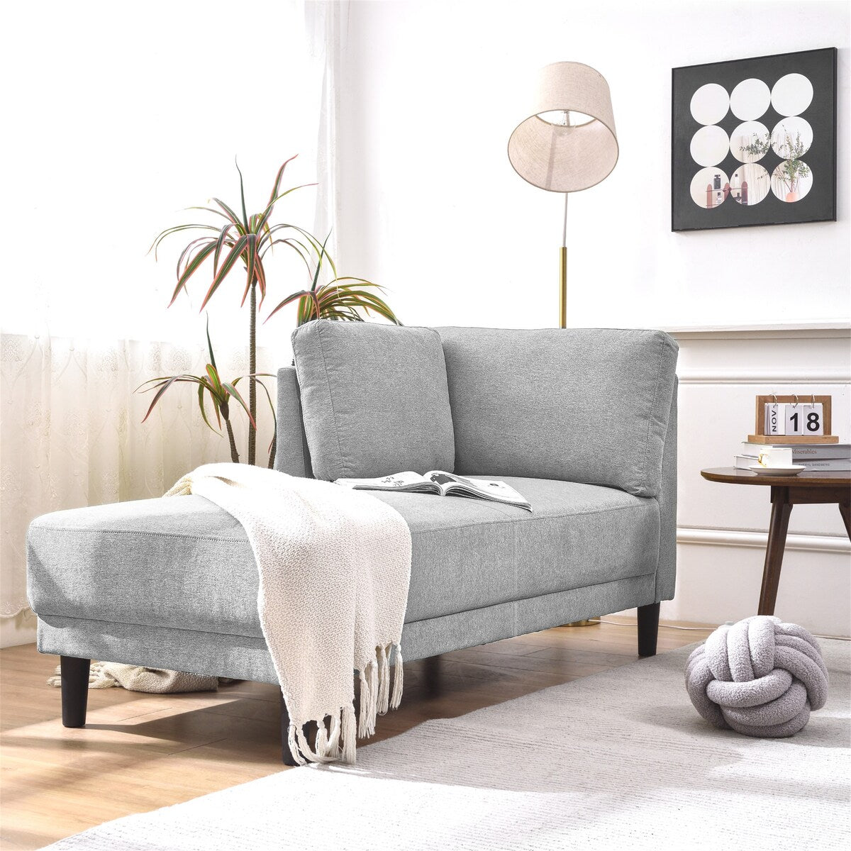 Fauteuil d'angle moderne en lin par Harper&amp;Bright Designs