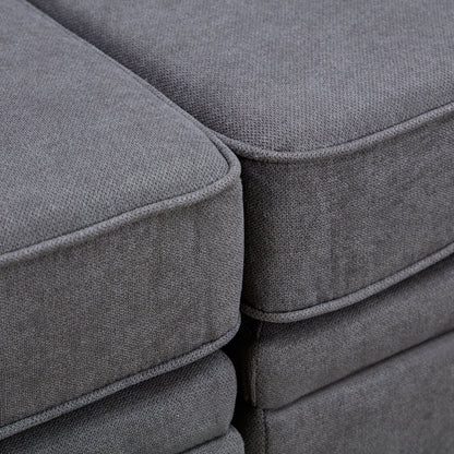 Canapé-lit modulaire en lin moderne, grand format, sectionnel et modulable, avec méridienne réversible, pour salon et appartement