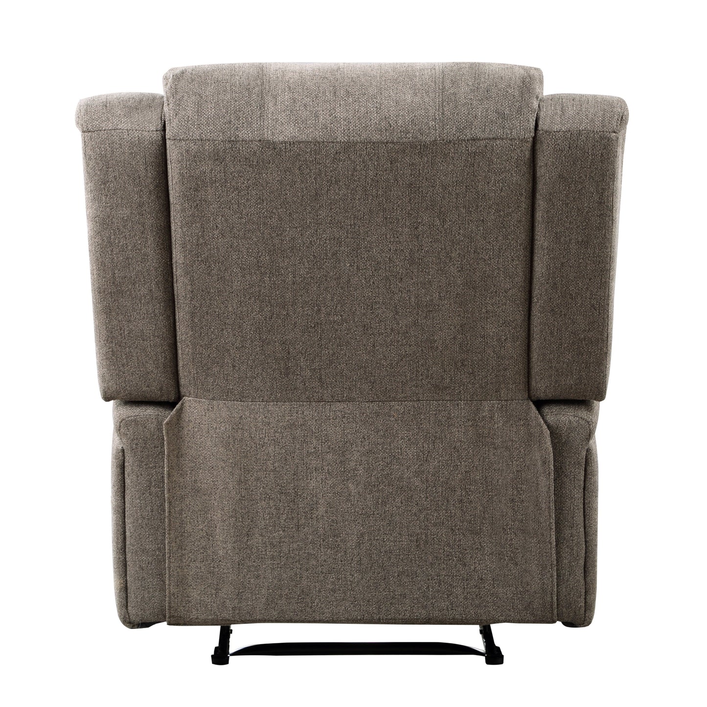 Mobilier de salon moderne 1 pièce Fauteuil inclinable électrique Revêtement en chenille marron Siège en peluche Cadre en bois massif
