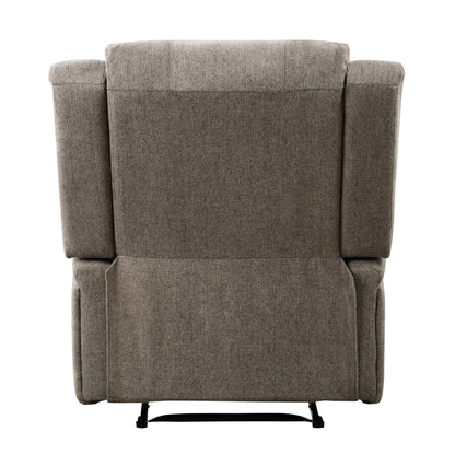 Mobilier de salon moderne 1 pièce Fauteuil inclinable électrique Revêtement en chenille marron Siège en peluche Cadre en bois massif