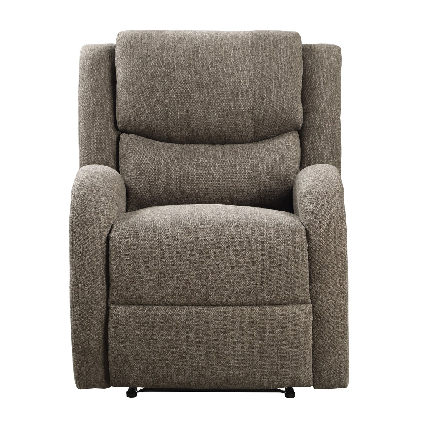 Mobilier de salon moderne 1 pièce Fauteuil inclinable électrique Revêtement en chenille marron Siège en peluche Cadre en bois massif