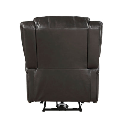 Mobilier de salon moderne 1 pièce Fauteuil inclinable électrique Revêtement en similicuir marron Siège en peluche Cadre en bois massif