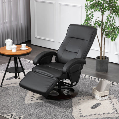 Fauteuil inclinable pivotant en cuir synthétique moderne, fauteuil rembourré avec repose-pieds et dossier réglable